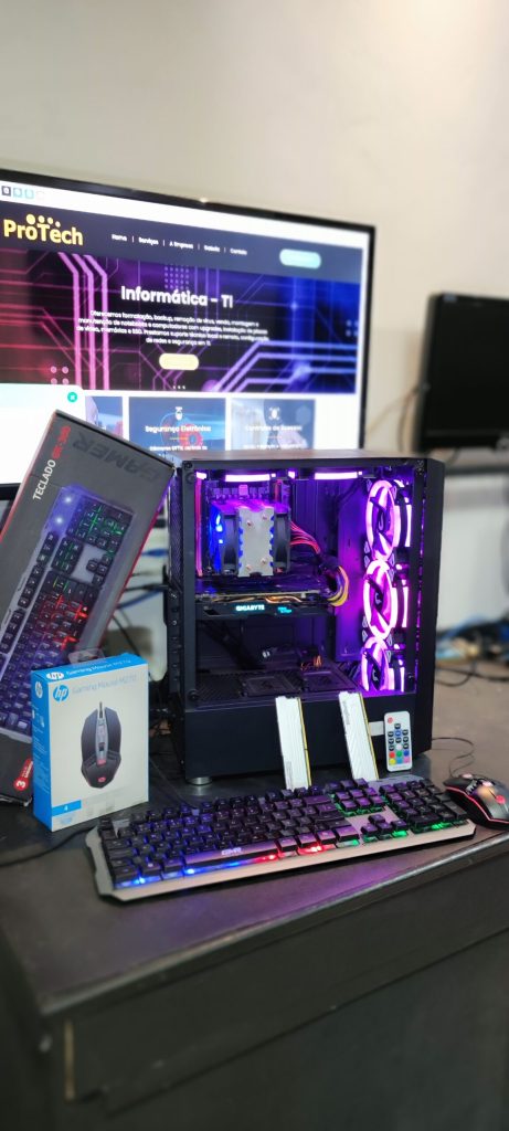 Equipamento sendo testado apos manutencao